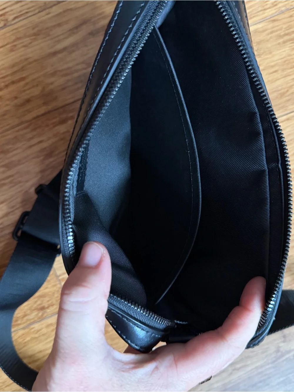 Louis Vuitton Black Embossed Monogram Messengere Bag